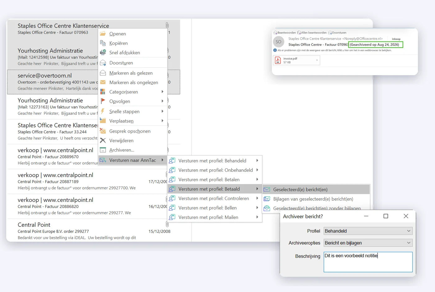Dock pour Outlook Classic (Outlook de bureau)